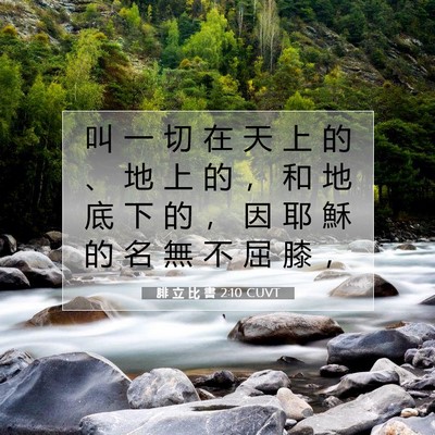 Picture 07 - 腓 立 比 書 2:10 CUVT - 叫 一 切 在 天 上 的 、 地 上 的 ， - Bible Verse Picture