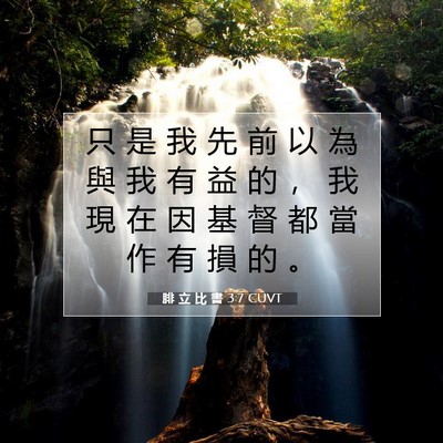 Picture 07 - 腓 立 比 書 3:7 CUVT - 只 是 我 先 前 以 為 與 我 有 益 的 - Bible Verse Picture