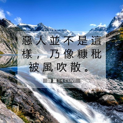 Picture 07 - 詩 篇 1:4 CUVT - 惡 人 並 不 是 這 樣 ， 乃 像 糠 秕 - Bible Verse Picture