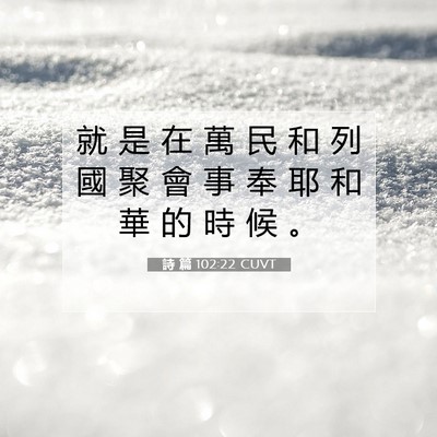 Picture 07 - 詩 篇 102:22 CUVT - 就 是 在 萬 民 和 列 國 聚 會 事 奉 - Bible Verse Picture