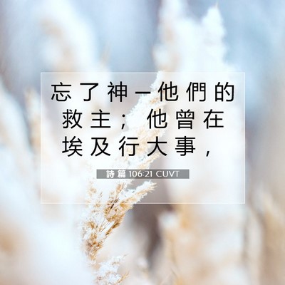 Picture 07 - 詩 篇 106:21 CUVT - 忘 了 神 ─ 他 們 的 救 主 ； 他 曾 - Bible Verse Picture