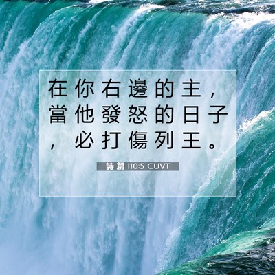 Picture 07 - 詩 篇 110:5 CUVT - 在 你 右 邊 的 主 ， 當 他 發 怒 的 - Bible Verse Picture
