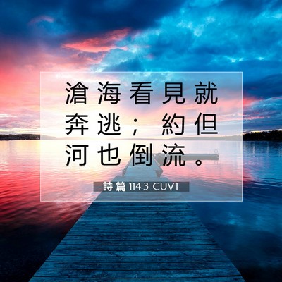 Picture 07 - 詩 篇 114:3 CUVT - 滄 海 看 見 就 奔 逃 ； 約 但 河 也 - Bible Verse Picture
