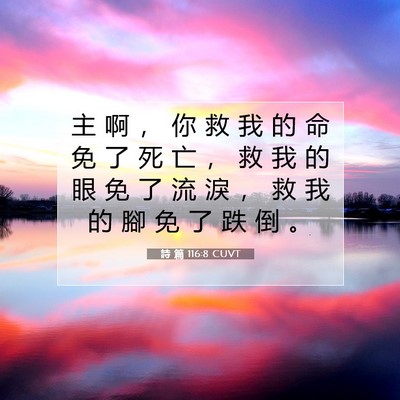 Picture 07 - 詩 篇 116:8 CUVT - 主 啊 ， 你 救 我 的 命 免 了 死 亡 - Bible Verse Picture