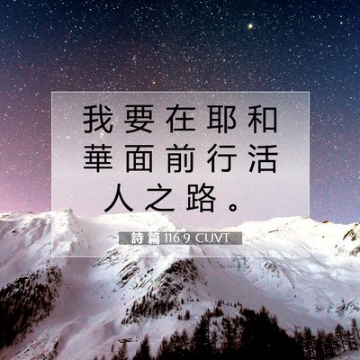 Picture 07 - 詩 篇 116:9 CUVT - 我 要 在 耶 和 華 面 前 行 活 人 之 - Bible Verse Picture