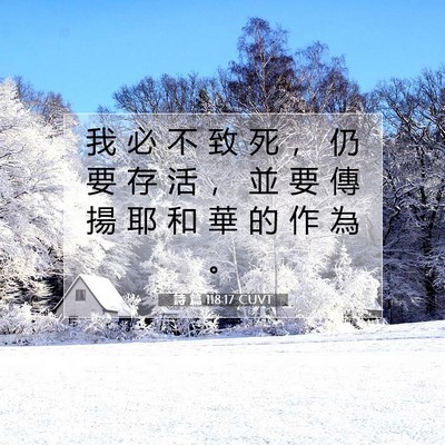 Picture 07 - 詩 篇 118:17 CUVT - 我 必 不 致 死 ， 仍 要 存 活 ， 並 - Bible Verse Picture