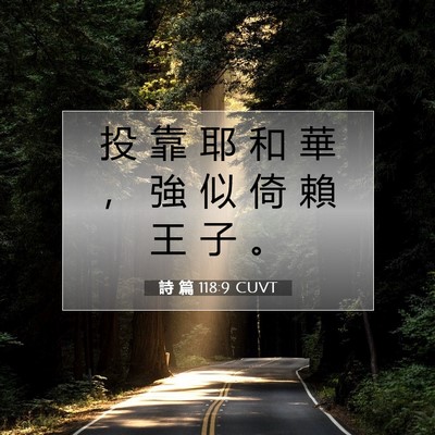 Picture 07 - 詩 篇 118:9 CUVT - 投 靠 耶 和 華 ， 強 似 倚 賴 王 子 - Bible Verse Picture