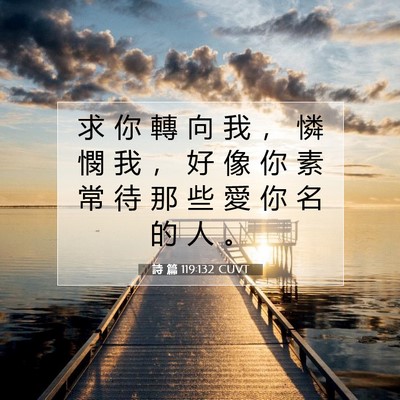 Picture 07 - 詩 篇 119:132 CUVT - 求 你 轉 向 我 ， 憐 憫 我 ， 好 像 - Bible Verse Picture