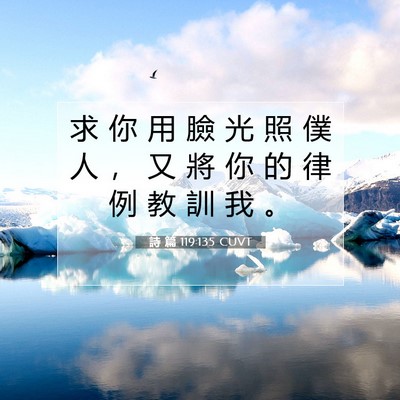 Picture 07 - 詩 篇 119:135 CUVT - 求 你 用 臉 光 照 僕 人 ， 又 將 你 - Bible Verse Picture
