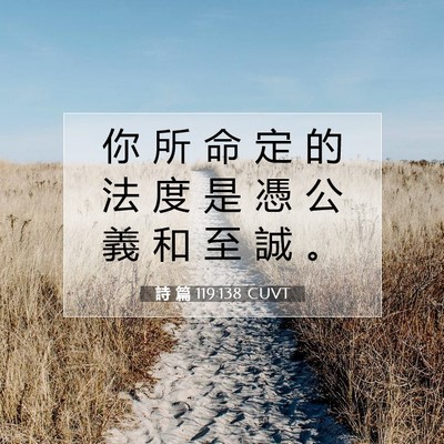 Picture 07 - 詩 篇 119:138 CUVT - 你 所 命 定 的 法 度 是 憑 公 義 和 - Bible Verse Picture