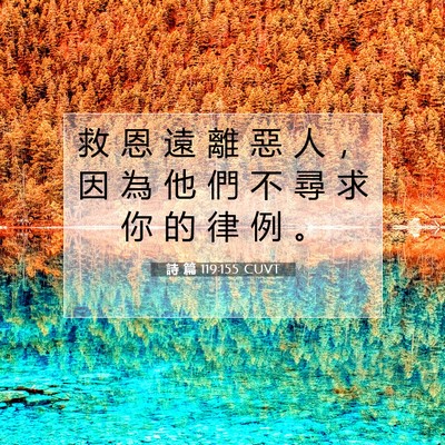 Picture 07 - 詩 篇 119:155 CUVT - 救 恩 遠 離 惡 人 ， 因 為 他 們 不 - Bible Verse Picture