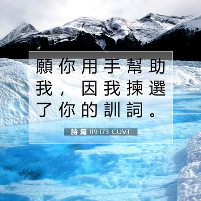 Picture 07 - 詩 篇 119:173 CUVT - 願 你 用 手 幫 助 我 ， 因 我 揀 選 - Bible Verse Picture