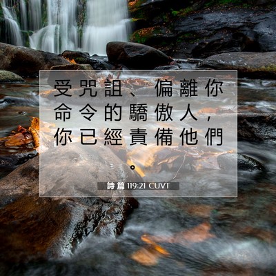 Picture 07 - 詩 篇 119:21 CUVT - 受 咒 詛 、 偏 離 你 命 令 的 驕 傲 - Bible Verse Picture