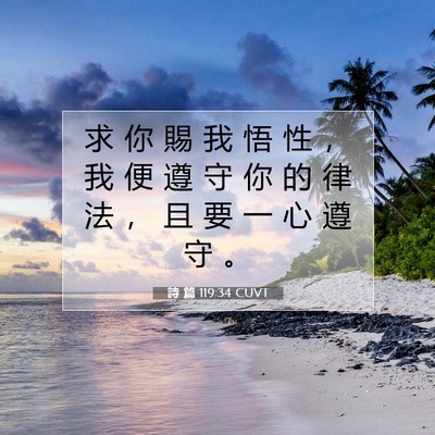 Picture 07 - 詩 篇 119:34 CUVT - 求 你 賜 我 悟 性 ， 我 便 遵 守 你 - Bible Verse Picture