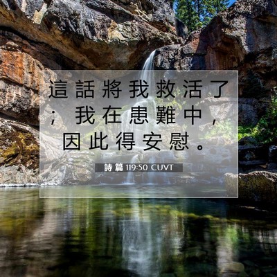 Picture 07 - 詩 篇 119:50 CUVT - 這 話 將 我 救 活 了 ； 我 在 患 難 - Bible Verse Picture