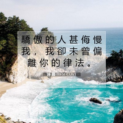 Picture 07 - 詩 篇 119:51 CUVT - 驕 傲 的 人 甚 侮 慢 我 ， 我 卻 未 - Bible Verse Picture