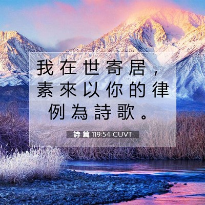Picture 07 - 詩 篇 119:54 CUVT - 我 在 世 寄 居 ， 素 來 以 你 的 律 - Bible Verse Picture