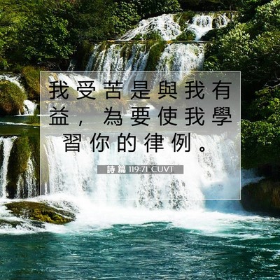 Picture 07 - 詩 篇 119:71 CUVT - 我 受 苦 是 與 我 有 益 ， 為 要 使 - Bible Verse Picture