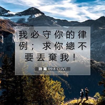 Picture 07 - 詩 篇 119:8 CUVT - 我 必 守 你 的 律 例 ； 求 你 總 不 - Bible Verse Picture
