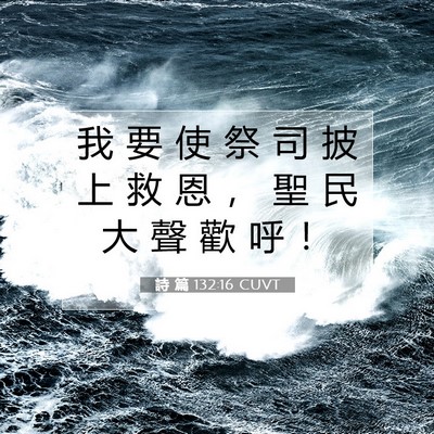 Picture 07 - 詩 篇 132:16 CUVT - 我 要 使 祭 司 披 上 救 恩 ， 聖 民 - Bible Verse Picture