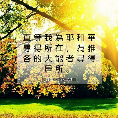 Picture 07 - 詩 篇 132:5 CUVT - 直 等 我 為 耶 和 華 尋 得 所 在 ， - Bible Verse Picture