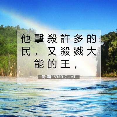 Picture 07 - 詩 篇 135:10 CUVT - 他 擊 殺 許 多 的 民 ， 又 殺 戮 大 - Bible Verse Picture