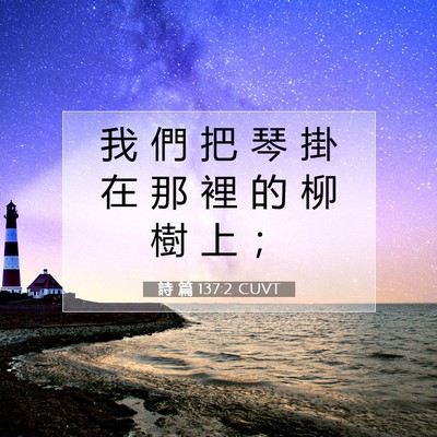 Picture 07 - 詩 篇 137:2 CUVT - 我 們 把 琴 掛 在 那 裡 的 柳 樹 上 - Bible Verse Picture