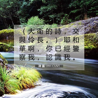 Picture 07 - 詩 篇 139:1 CUVT - （ 大 衛 的 詩 ， 交 與 伶 長 。 ） - Bible Verse Picture
