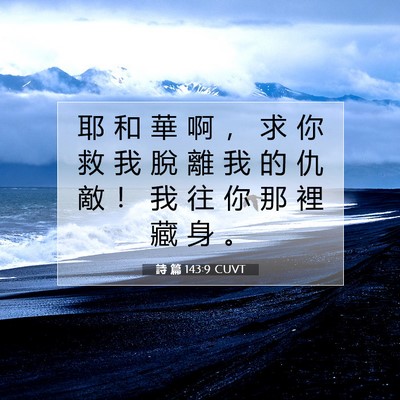 Picture 07 - 詩 篇 143:9 CUVT - 耶 和 華 啊 ， 求 你 救 我 脫 離 我 - Bible Verse Picture