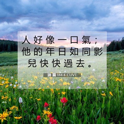 Picture 07 - 詩 篇 144:4 CUVT - 人 好 像 一 口 氣 ； 他 的 年 日 如 - Bible Verse Picture