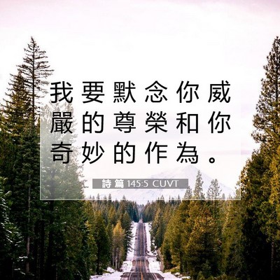 Picture 07 - 詩 篇 145:5 CUVT - 我 要 默 念 你 威 嚴 的 尊 榮 和 你 - Bible Verse Picture
