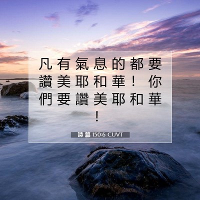 Picture 07 - 詩 篇 150:6 CUVT - 凡 有 氣 息 的 都 要 讚 美 耶 和 華 - Bible Verse Picture