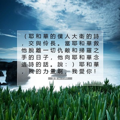Picture 07 - 詩 篇 18:1 CUVT - （ 耶 和 華 的 僕 人 大 衛 的 詩 ， - Bible Verse Picture