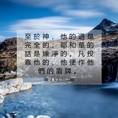 Picture 07 - 詩 篇 18:30 CUVT - 至 於 神 ， 他 的 道 是 完 全 的 ； - Bible Verse Picture