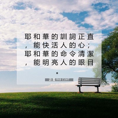 Picture 07 - 詩 篇 19:8 CUVT - 耶 和 華 的 訓 詞 正 直 ， 能 快 活 - Bible Verse Picture
