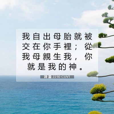 Picture 07 - 詩 篇 22:10 CUVT - 我 自 出 母 胎 就 被 交 在 你 手 裡 - Bible Verse Picture