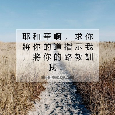 Picture 07 - 詩 篇 25:4 CUVT - 耶 和 華 啊 ， 求 你 將 你 的 道 指 - Bible Verse Picture