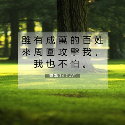 Picture 07 - 詩 篇 3:6 CUVT - 雖 有 成 萬 的 百 姓 來 周 圍 攻 擊 - Bible Verse Picture