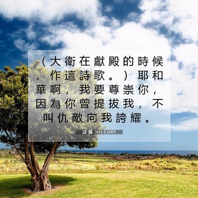 Picture 07 - 詩 篇 30:1 CUVT - （ 大 衛 在 獻 殿 的 時 候 ， 作 這 - Bible Verse Picture