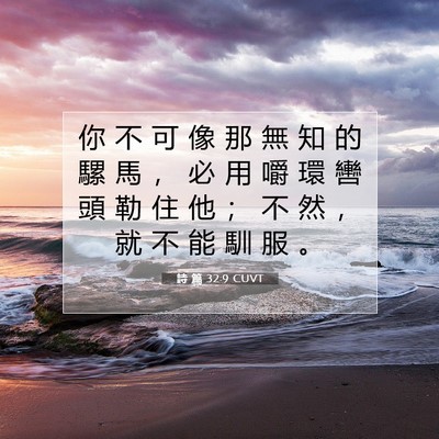 Picture 07 - 詩 篇 32:9 CUVT - 你 不 可 像 那 無 知 的 騾 馬 ， 必 - Bible Verse Picture