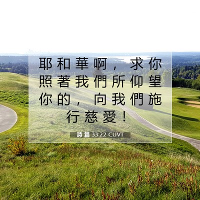 Picture 07 - 詩 篇 33:22 CUVT - 耶 和 華 啊 ， 求 你 照 著 我 們 所 - Bible Verse Picture
