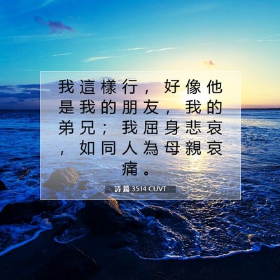 Picture 07 - 詩 篇 35:14 CUVT - 我 這 樣 行 ， 好 像 他 是 我 的 朋 - Bible Verse Picture