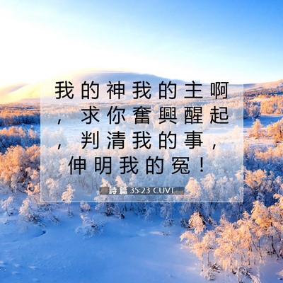 Picture 07 - 詩 篇 35:23 CUVT - 我 的 神 我 的 主 啊 ， 求 你 奮 興 - Bible Verse Picture