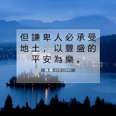 Picture 07 - 詩 篇 37:11 CUVT - 但 謙 卑 人 必 承 受 地 土 ， 以 豐 - Bible Verse Picture