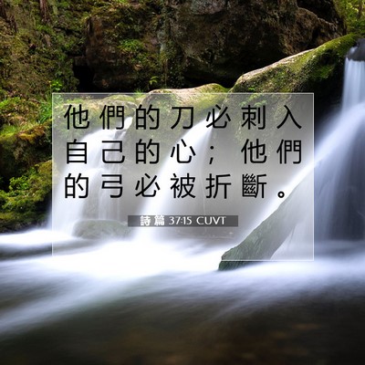Picture 07 - 詩 篇 37:15 CUVT - 他 們 的 刀 必 刺 入 自 己 的 心 ； - Bible Verse Picture