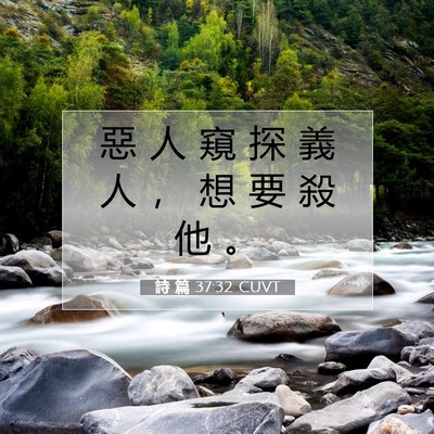Picture 07 - 詩 篇 37:32 CUVT - 惡 人 窺 探 義 人 ， 想 要 殺 他 - Bible Verse Picture