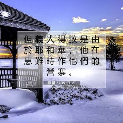 Picture 07 - 詩 篇 37:39 CUVT - 但 義 人 得 救 是 由 於 耶 和 華 ； - Bible Verse Picture