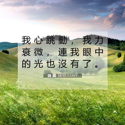 Picture 07 - 詩 篇 38:10 CUVT - 我 心 跳 動 ， 我 力 衰 微 ， 連 我 - Bible Verse Picture