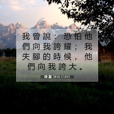 Picture 07 - 詩 篇 38:16 CUVT - 我 曾 說 ： 恐 怕 他 們 向 我 誇 耀 - Bible Verse Picture