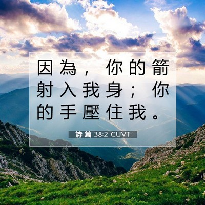 Picture 07 - 詩 篇 38:2 CUVT - 因 為 ， 你 的 箭 射 入 我 身 ； 你 - Bible Verse Picture